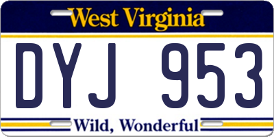 WV license plate DYJ953