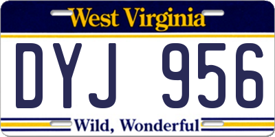 WV license plate DYJ956