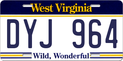 WV license plate DYJ964