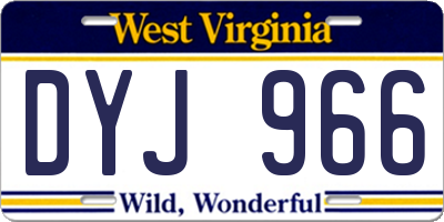 WV license plate DYJ966
