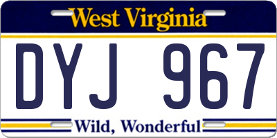 WV license plate DYJ967