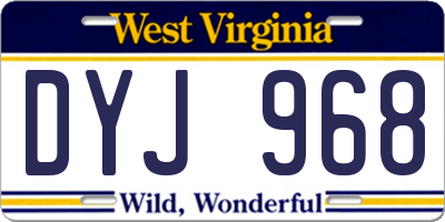 WV license plate DYJ968
