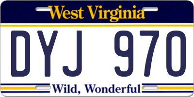 WV license plate DYJ970