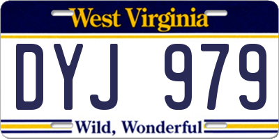 WV license plate DYJ979