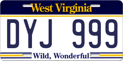 WV license plate DYJ999