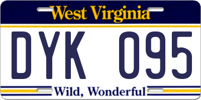 WV license plate DYK095