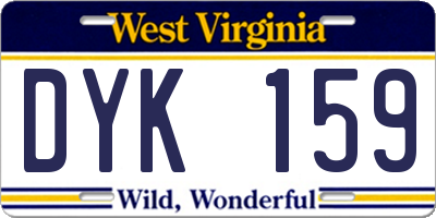 WV license plate DYK159