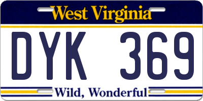 WV license plate DYK369