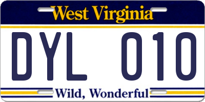 WV license plate DYL010