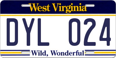 WV license plate DYL024