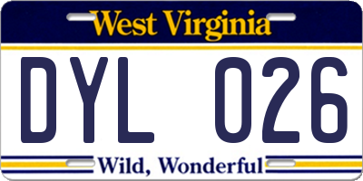 WV license plate DYL026