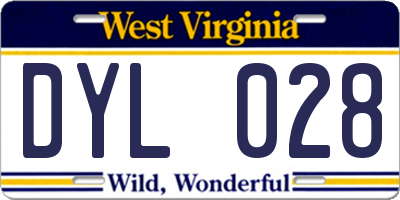WV license plate DYL028