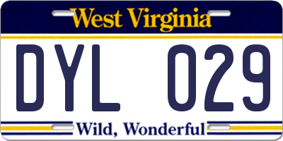 WV license plate DYL029