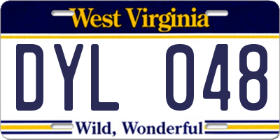WV license plate DYL048