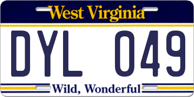 WV license plate DYL049