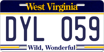 WV license plate DYL059