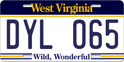 WV license plate DYL065