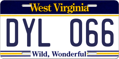 WV license plate DYL066