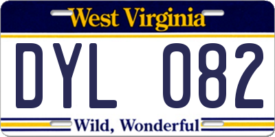WV license plate DYL082