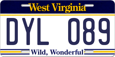 WV license plate DYL089