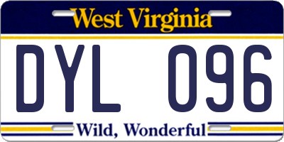 WV license plate DYL096