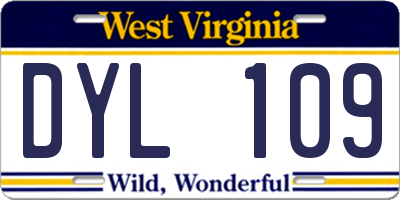 WV license plate DYL109
