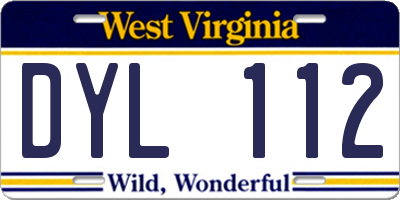 WV license plate DYL112