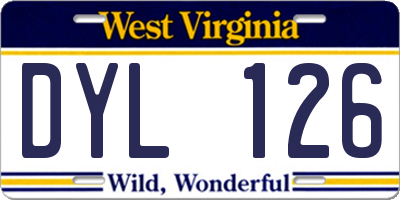 WV license plate DYL126