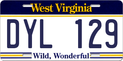 WV license plate DYL129