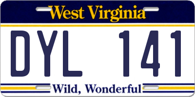 WV license plate DYL141