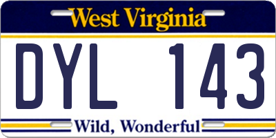 WV license plate DYL143