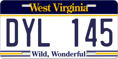WV license plate DYL145
