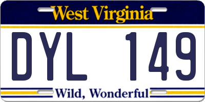 WV license plate DYL149