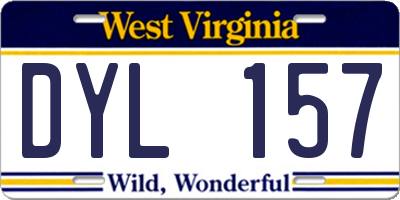 WV license plate DYL157
