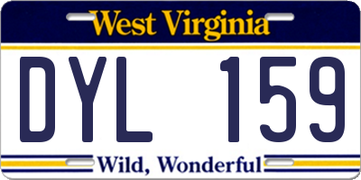 WV license plate DYL159