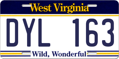 WV license plate DYL163