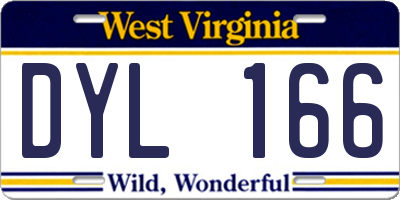 WV license plate DYL166