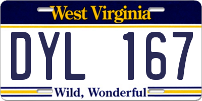 WV license plate DYL167