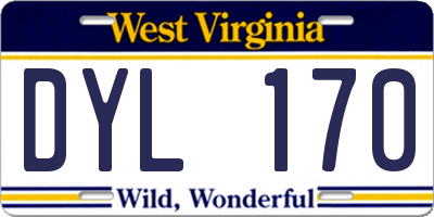 WV license plate DYL170