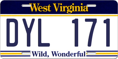 WV license plate DYL171