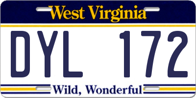 WV license plate DYL172