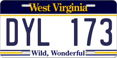 WV license plate DYL173