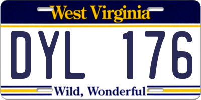 WV license plate DYL176