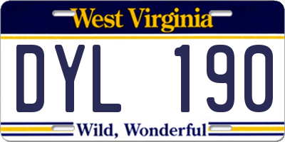WV license plate DYL190