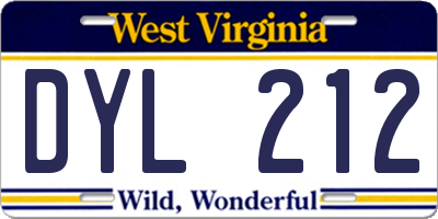 WV license plate DYL212