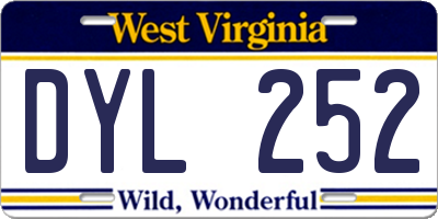 WV license plate DYL252