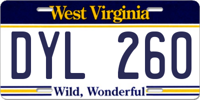 WV license plate DYL260