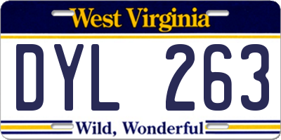 WV license plate DYL263