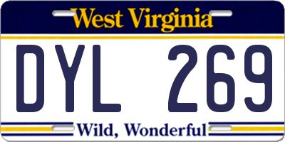 WV license plate DYL269