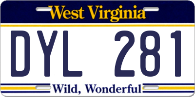 WV license plate DYL281